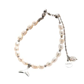 Bracciale perle di fiume e coda pesce c63
