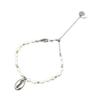 Bracciale donna perla di fiume e conchiglia c63
