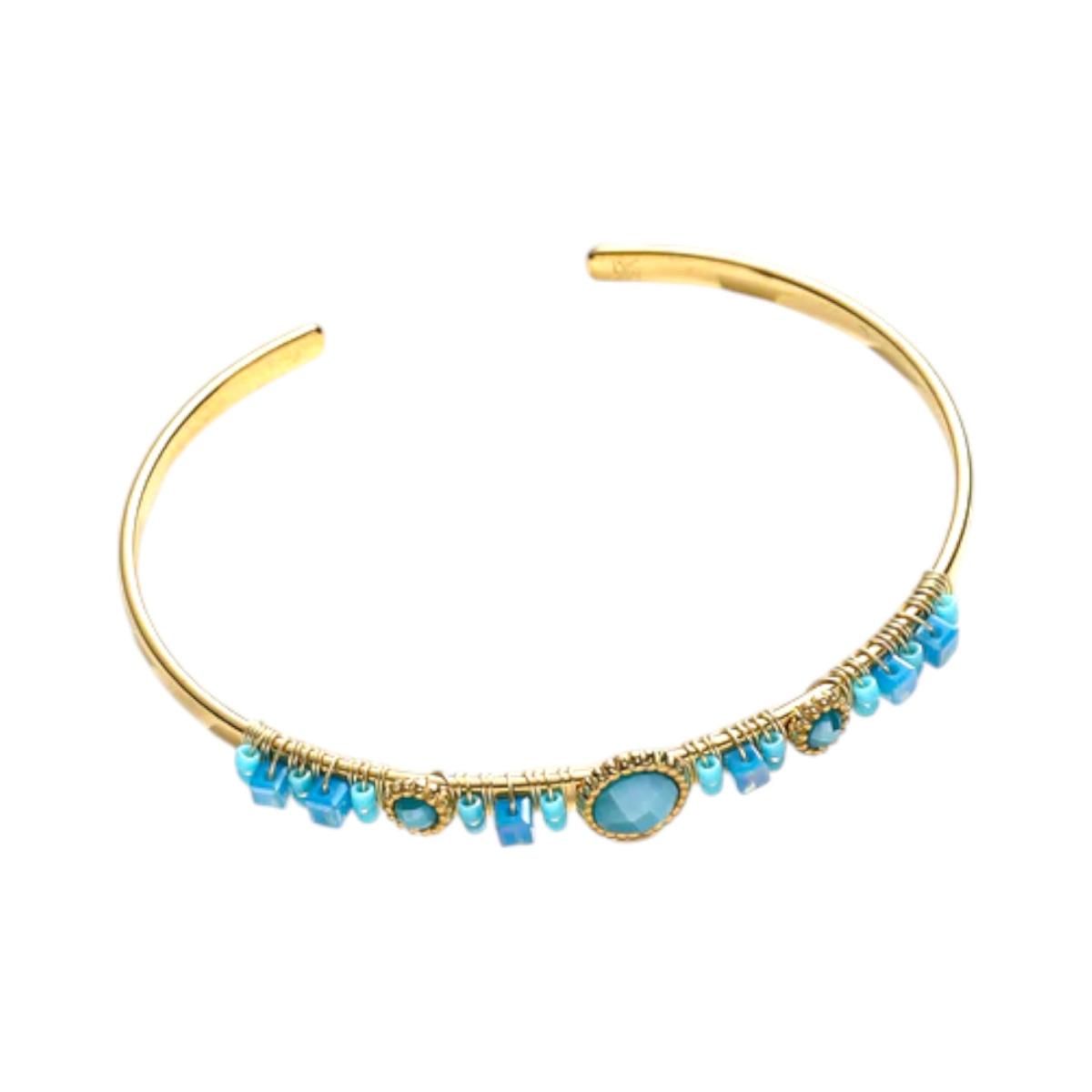Bracciale rigido con cristalli e strass C63