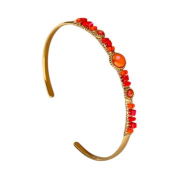 Bracciale rigido con cristalli e strass c63