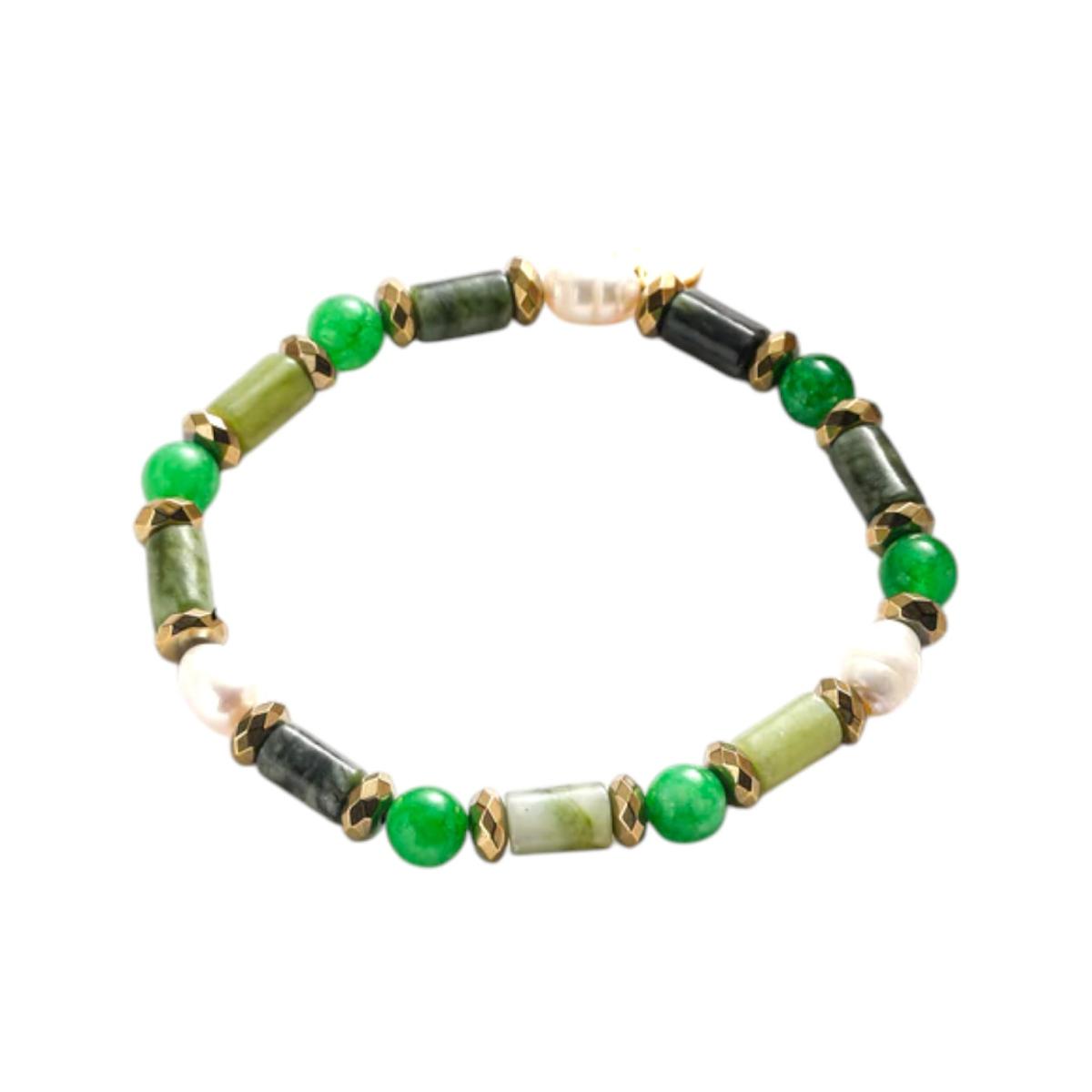 Bracciale donna perla di fiume e pietra dura C63