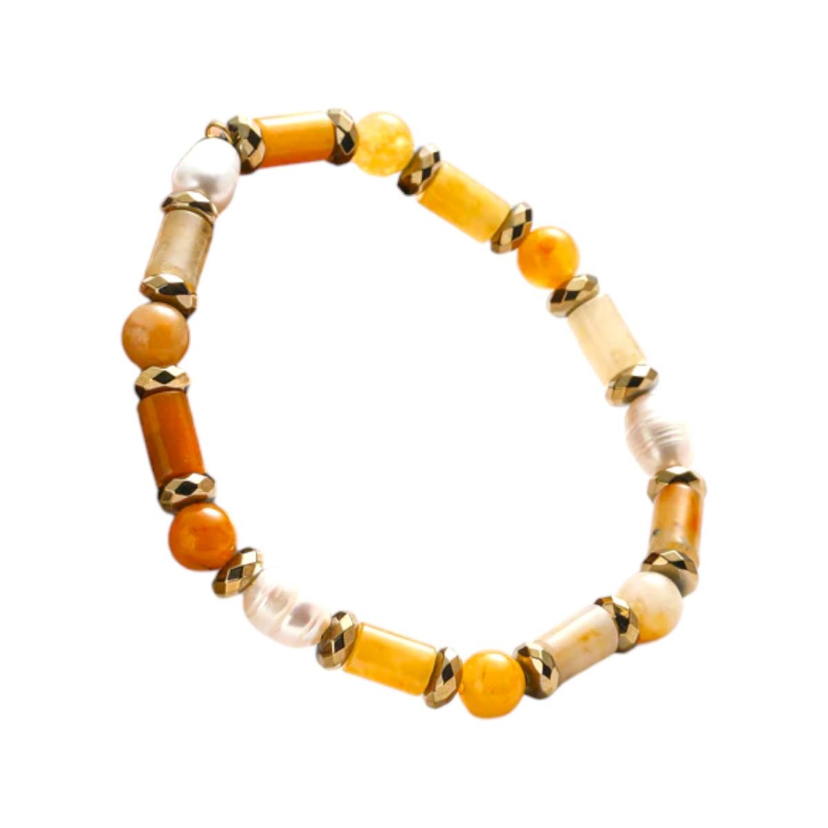 Bracciale donna perla di fiume e pietra dura C63