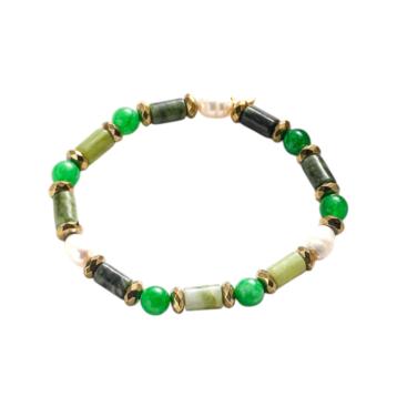 Bracciale donna perla di fiume e pietra dura c63