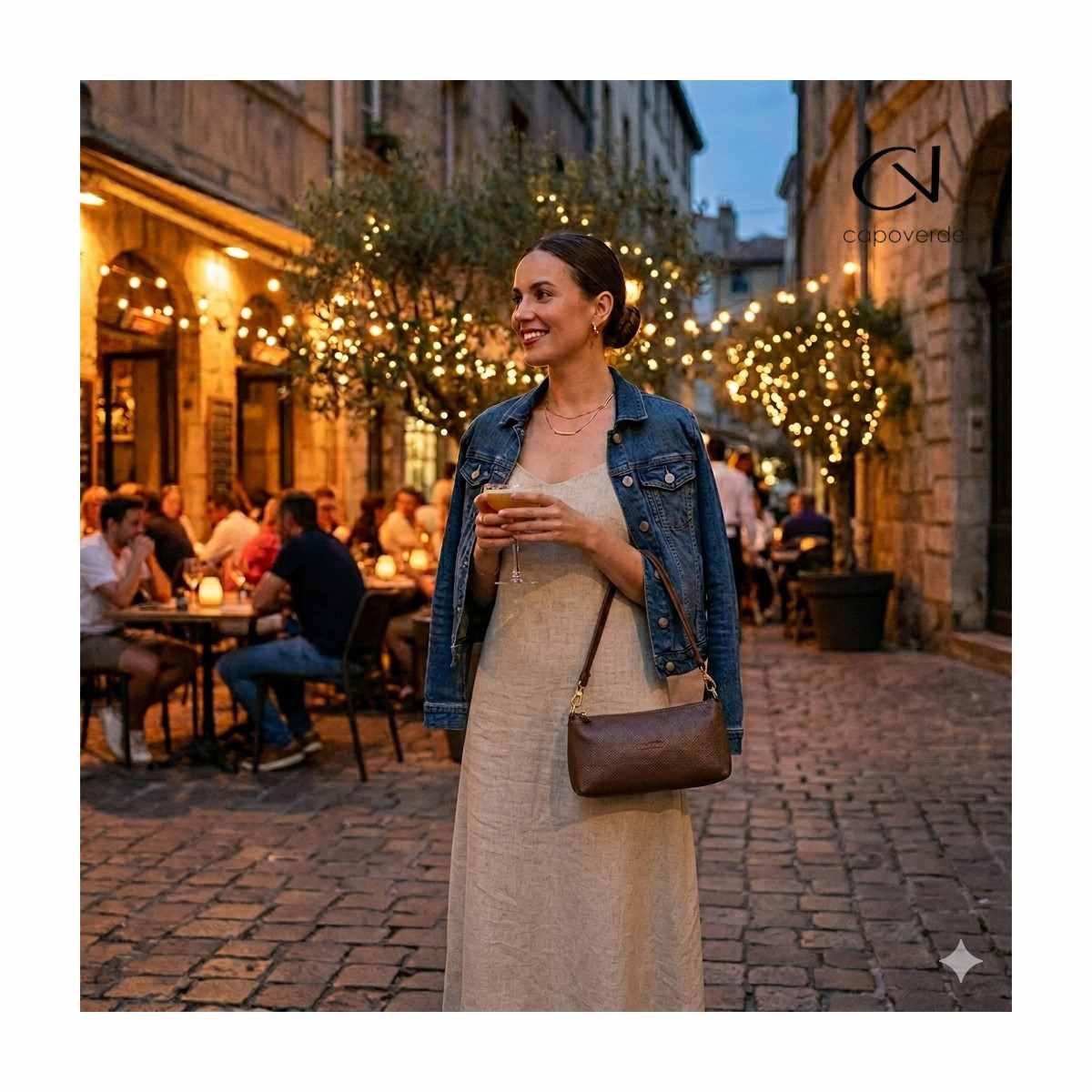 Borsa a spalla donna in vera pelle Made in Italy Capoverde