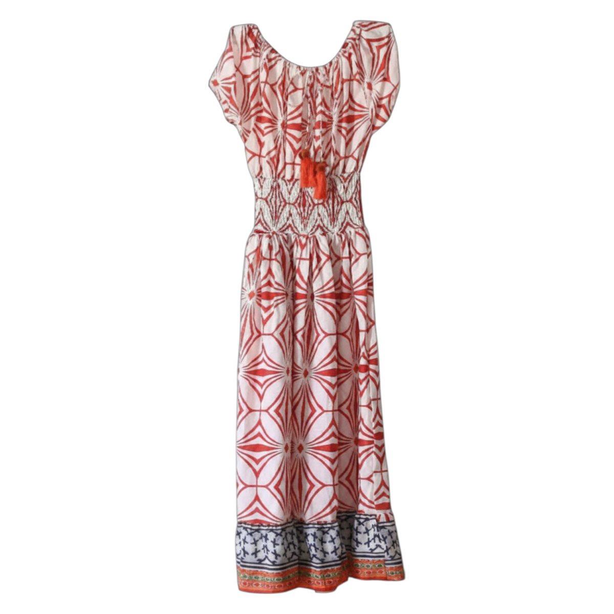 Copricostume lungo donna in cotone motivo geometrico Twiggy