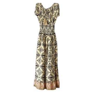 Copricostume lungo donna in cotone motivo geometrico Twiggy