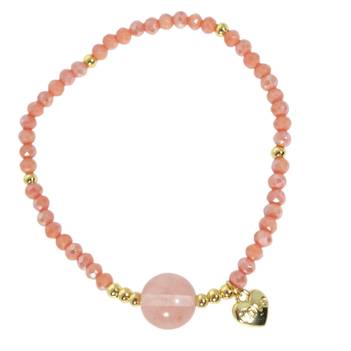 Bracciale donna con pietre da 10 mm in quarzo cherry