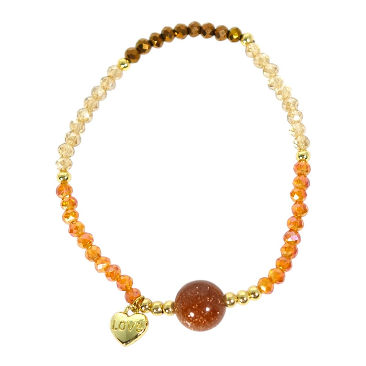Bracciale donna con pietre da 10 mm in gold stone bicolore