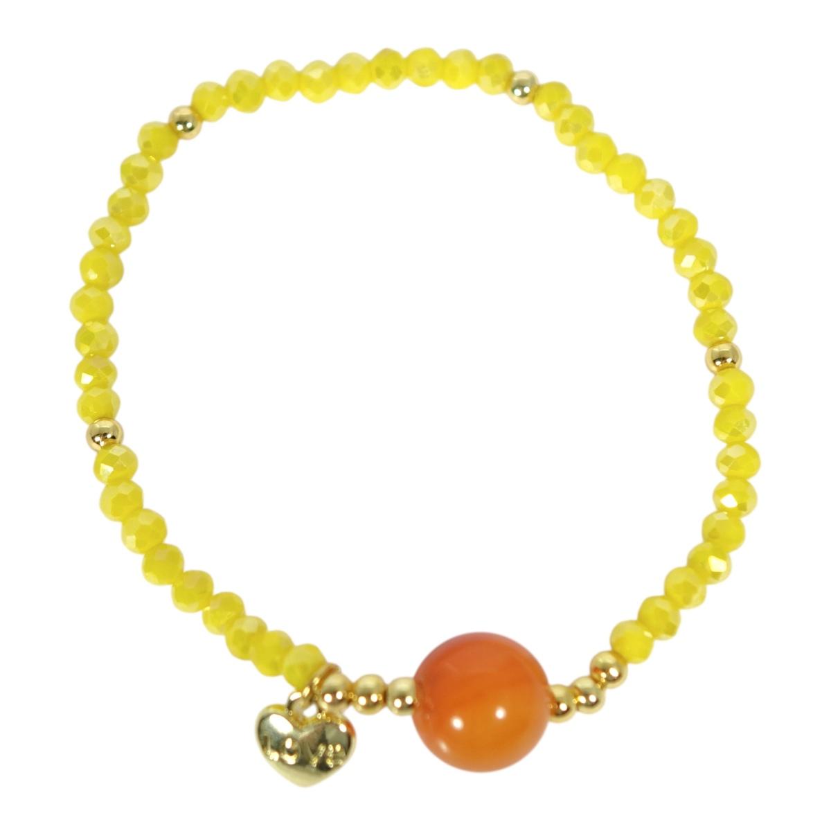Bracciale donna con pietre da 10 mm in corniola gialla