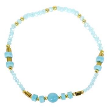 Bracciale donna con pietre di acqua marina chiara