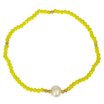 Bracciale donna con pietre gialle e perla