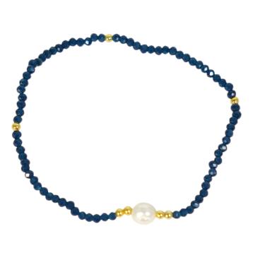 Bracciale donna con pietre blu e perla