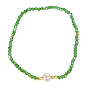 Bracciale donna con pietre in peridot e perla