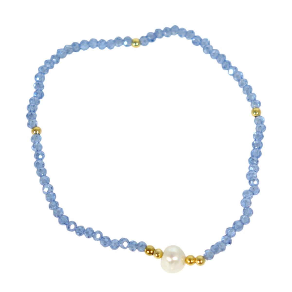 Bracciale donna con pietre in zaffiro e perla