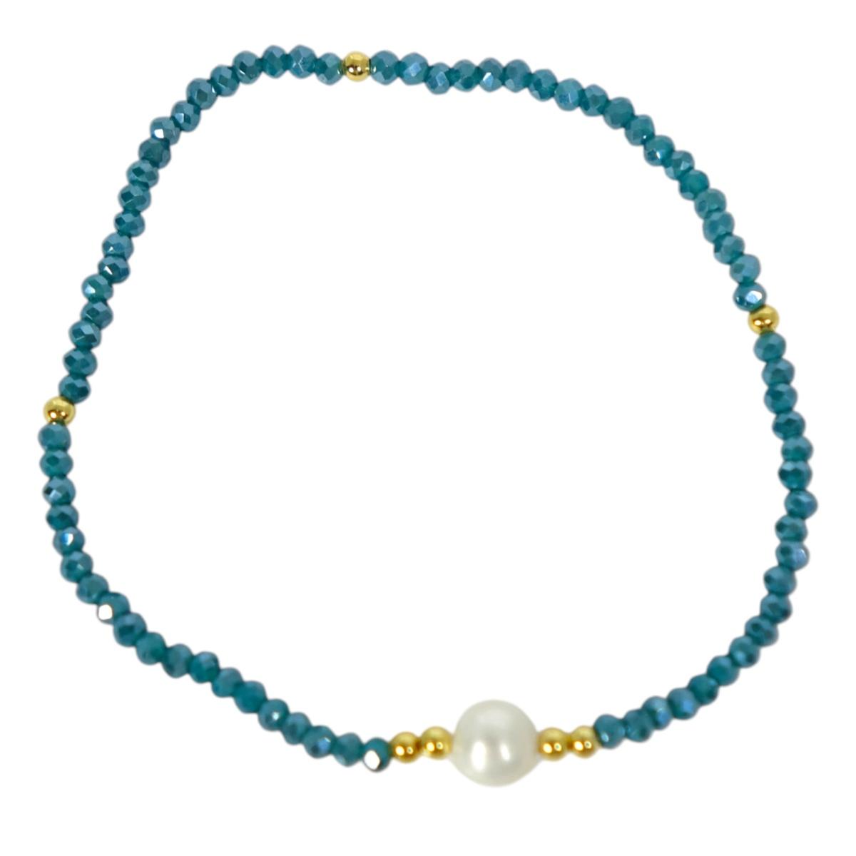 Bracciale donna con pietre in apatite e perla