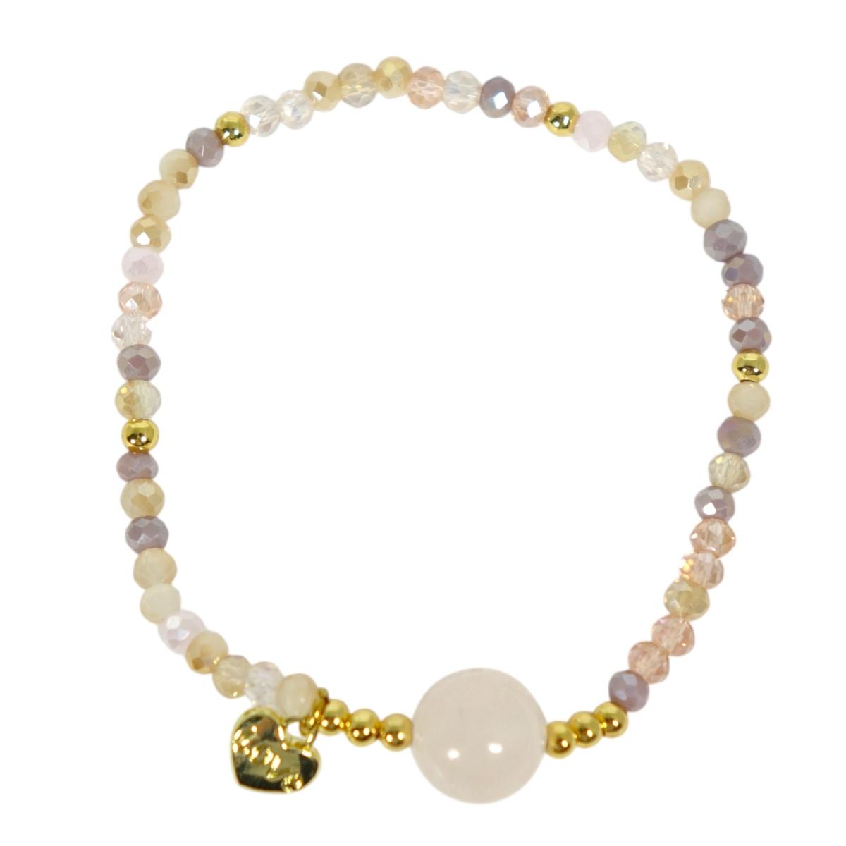 Bracciale donna con pietre da 10 mm in morganite