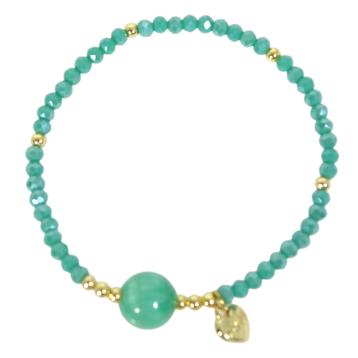 Bracciale donna con pietre da 10 mm in amazzonite peruviana