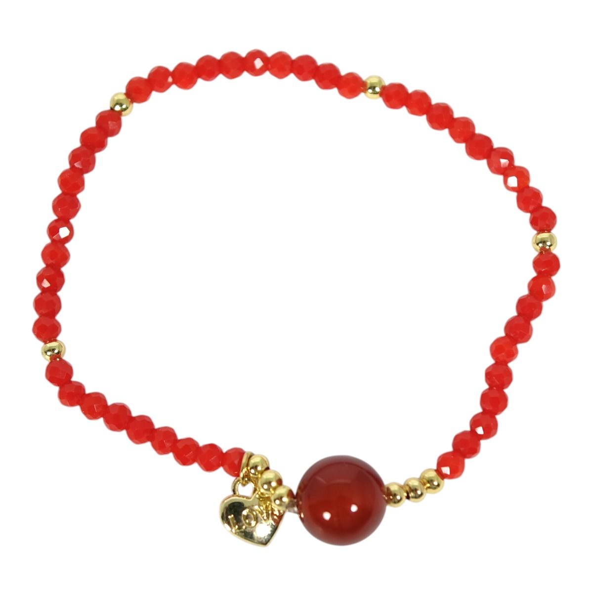 Bracciale donna con pietre da 10 mm in corniola arancio