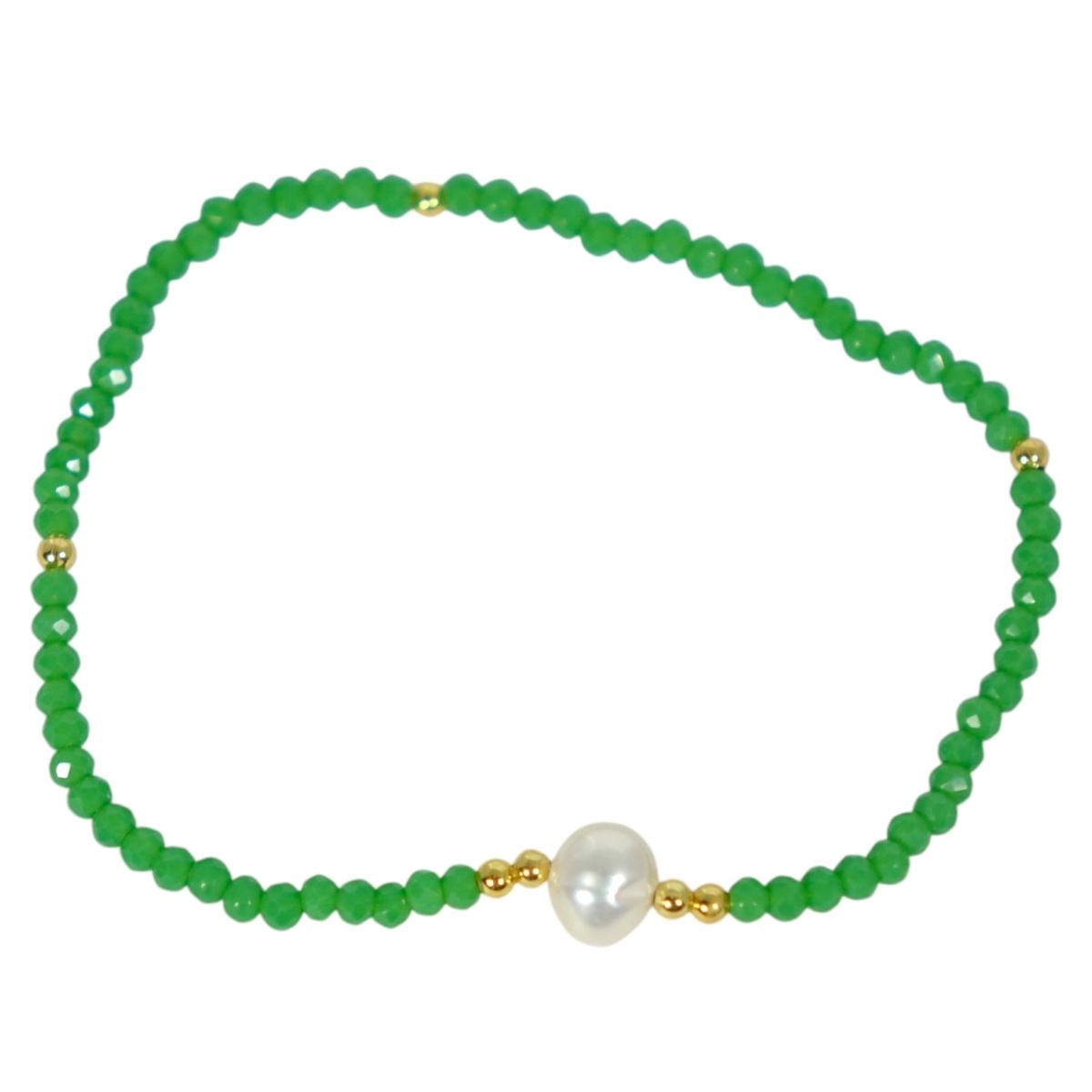 Bracciale donna con pietre in avventurina e perla