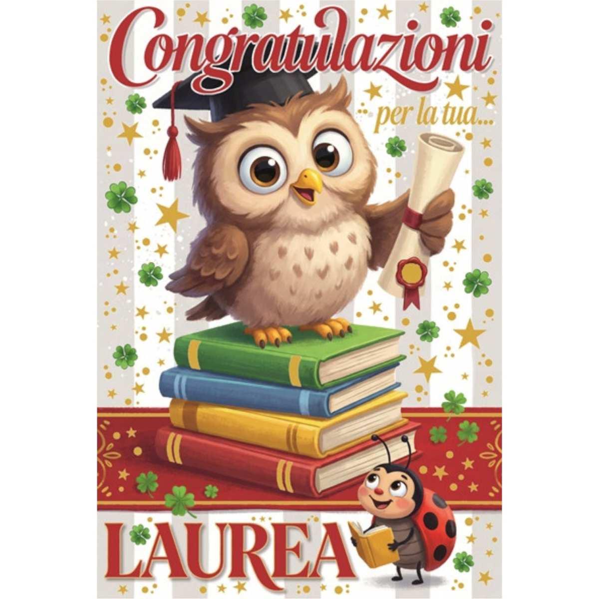 Biglietto auguri laurea due soggetti