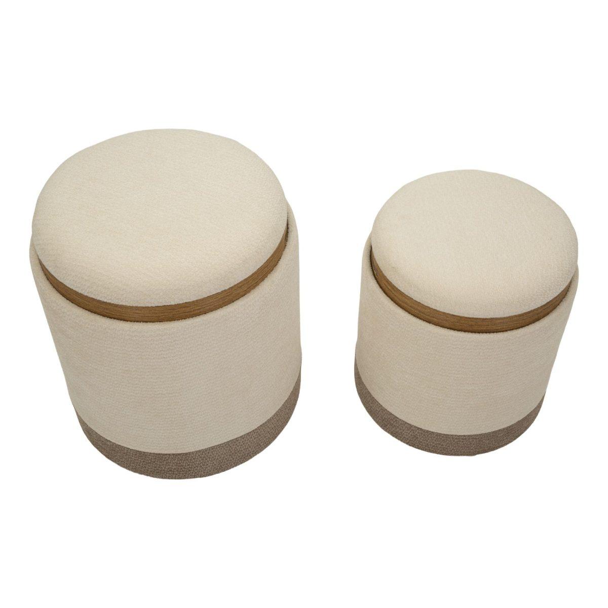 Pouf c/contenitore&vassoio ankara coppia cm Ø 40x47-34x40