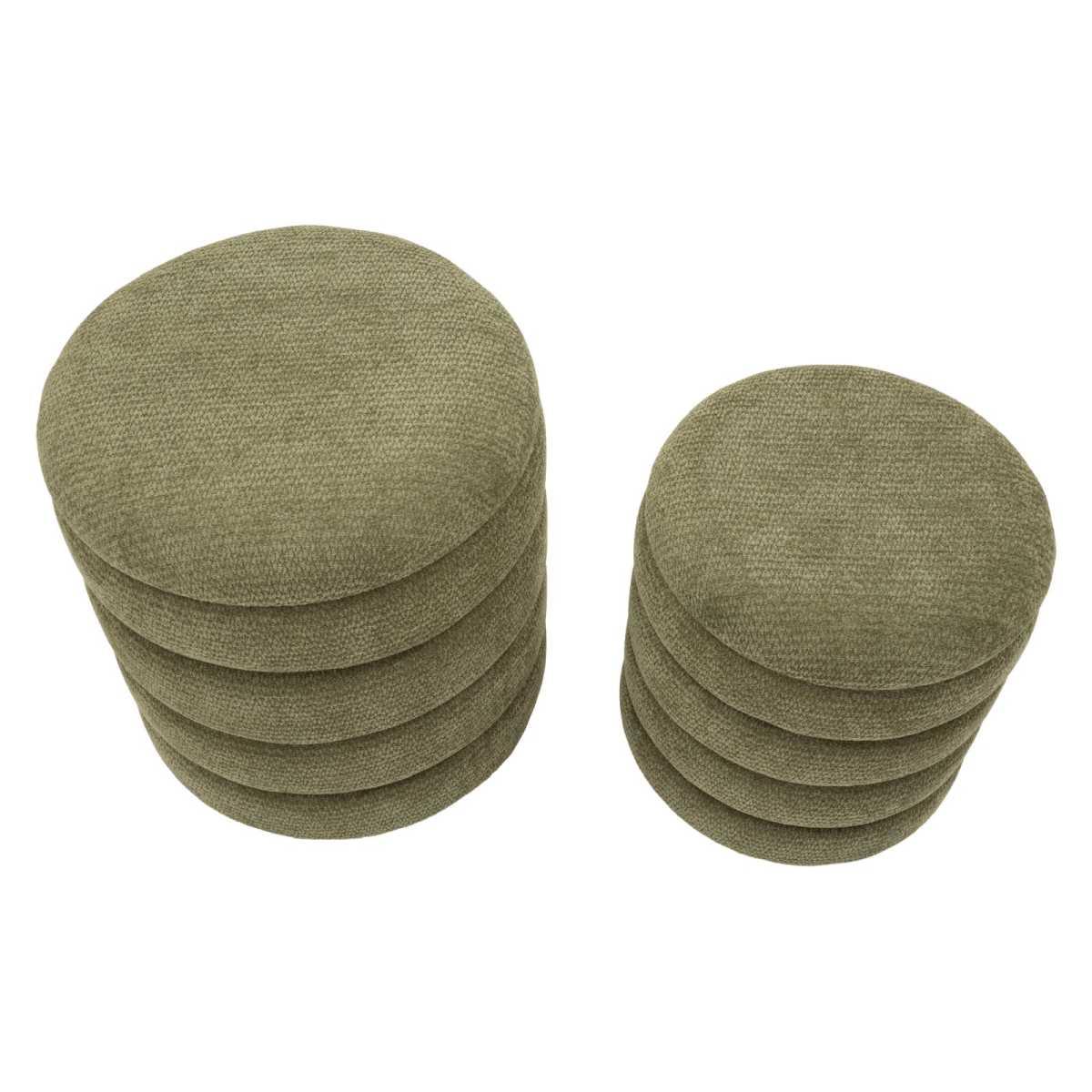 Pouf c/contenitore warsaw coppia verde cm Ø 44x47-35x39