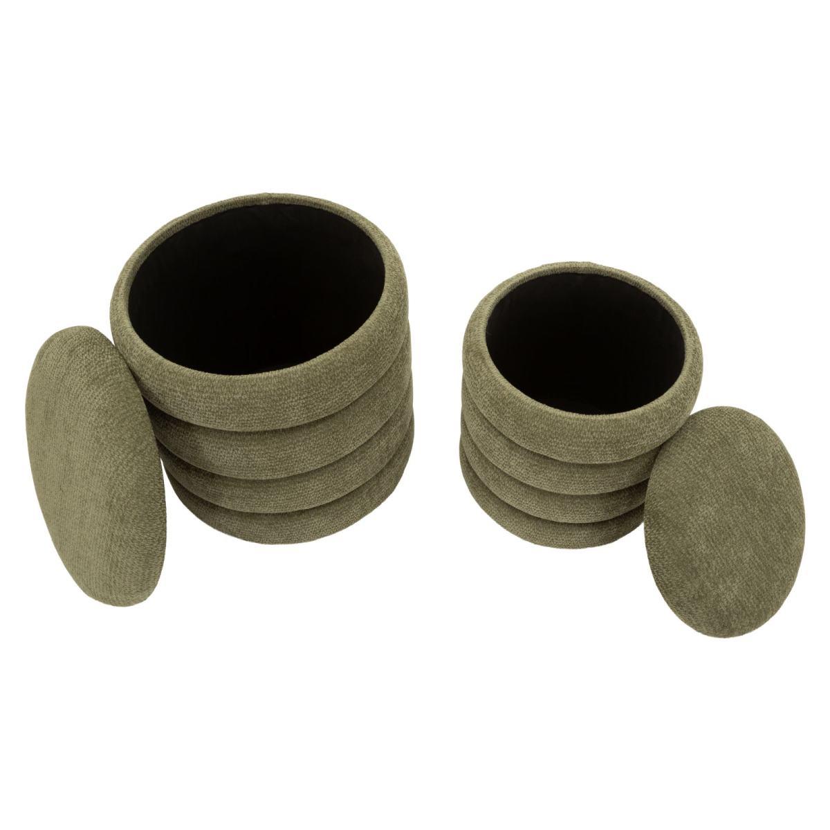 Pouf c/contenitore warsaw coppia verde cm Ø 44x47-35x39