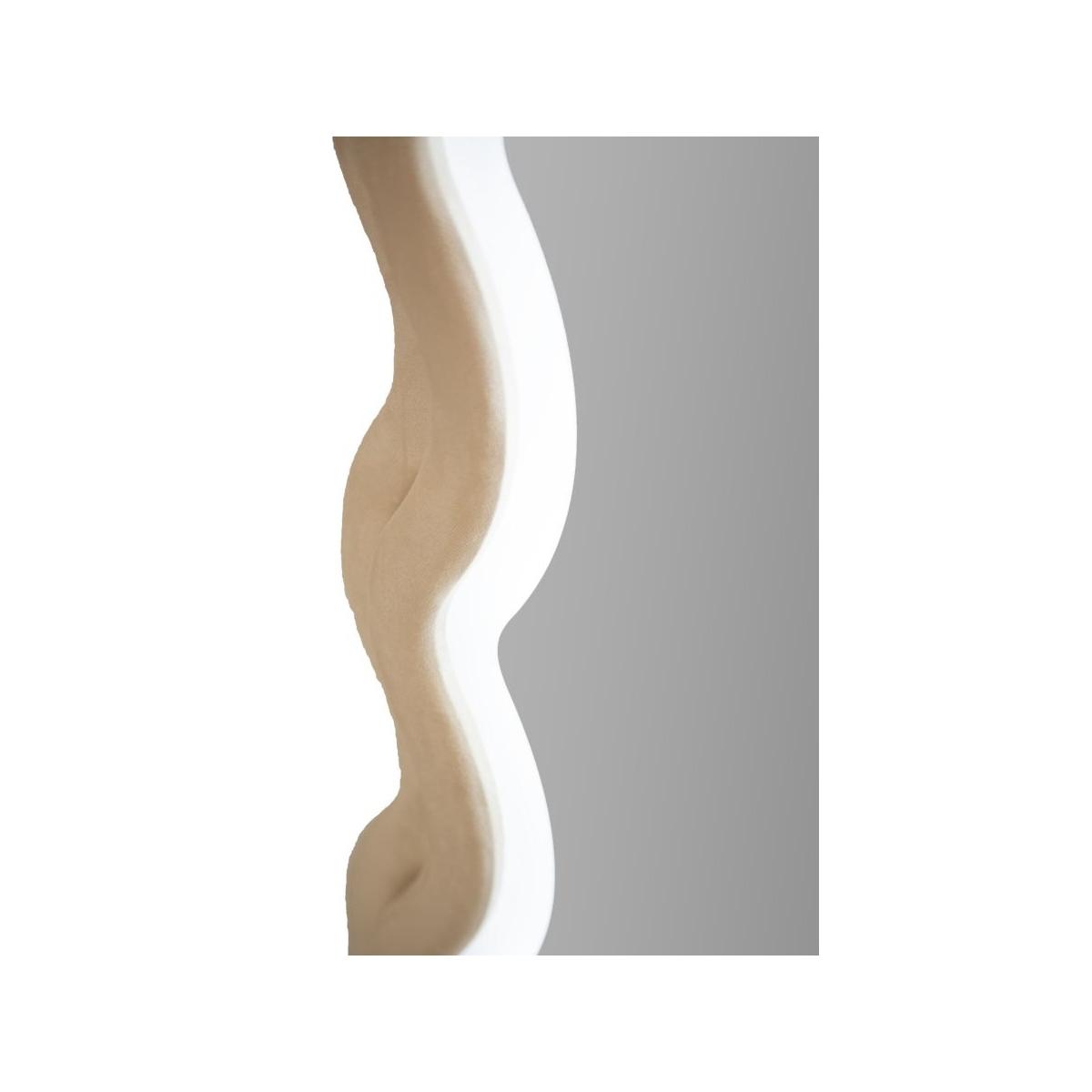 Specchio da muro led miki velluto crema cm 60x4x160 (misura specchio cm 39x135)