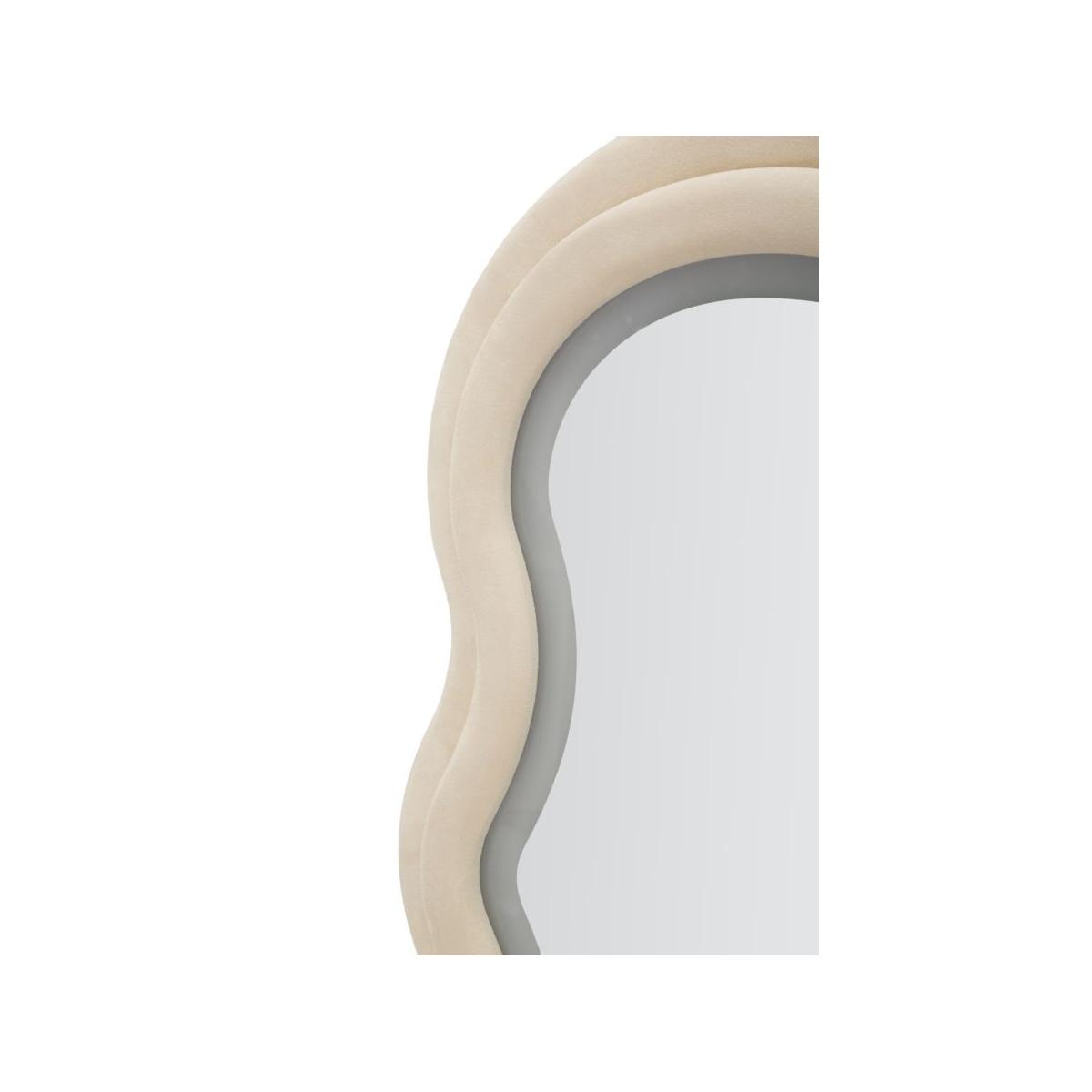 Specchio da muro led miki velluto crema cm 60x4x160 (misura specchio cm 39x135)
