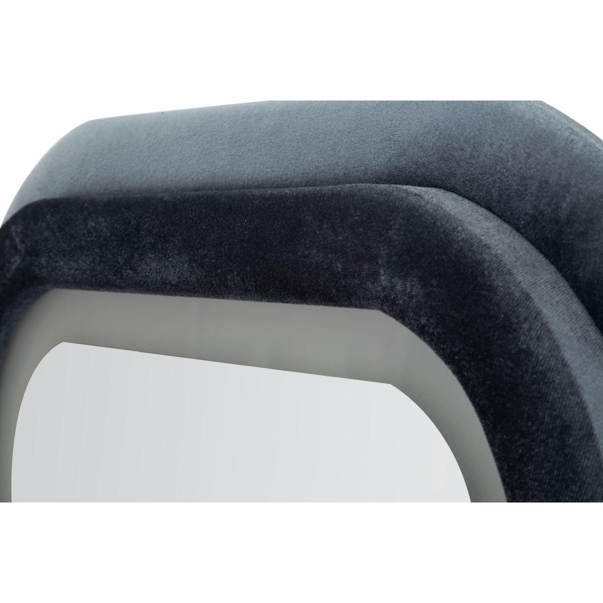 Specchio da muro led emily velluto blu  cm 60x4x160 (misura specchio cm 42x144)