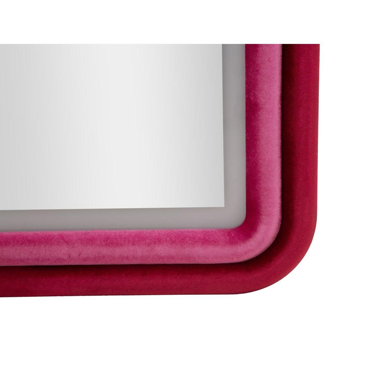 Specchio da muro led cloe velluto fucsia cm 60x4x160 (misura specchio cm 45x145)