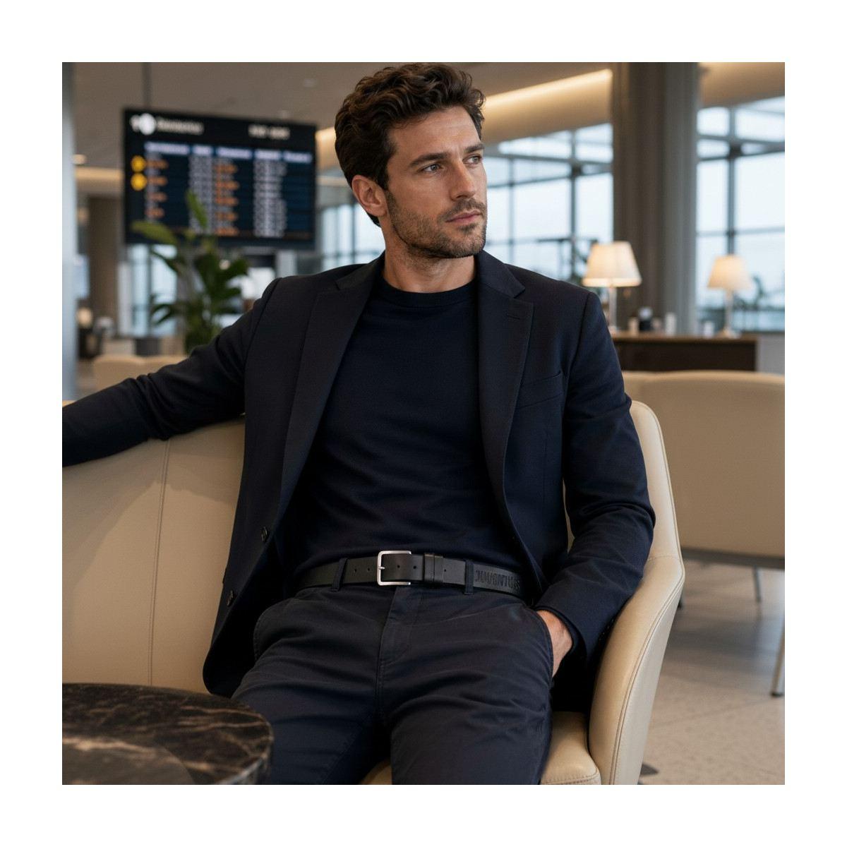 Cintura sport uomo in pelle Made in Italy in box ufficiale Juventus