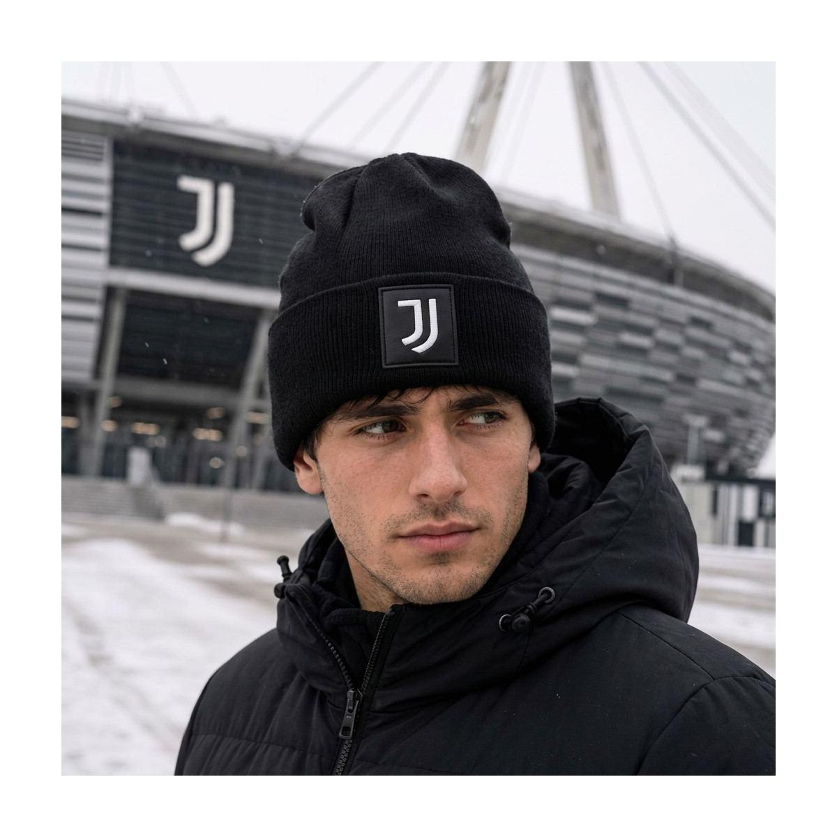 Cappello skipper uomo in maglia liscia con patch in pelle Juventus
