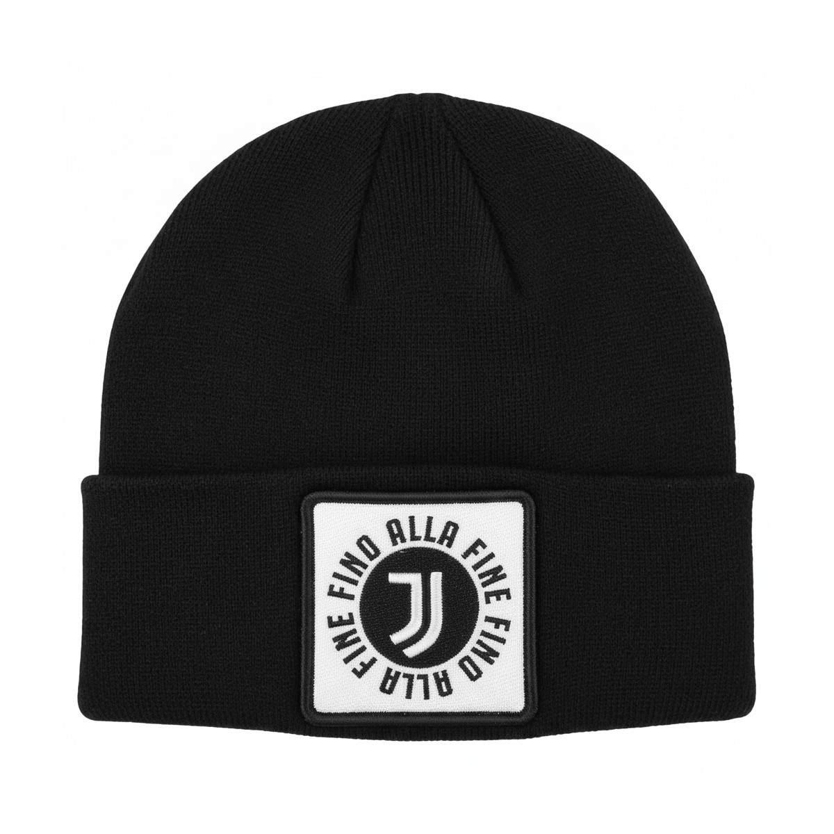 Cappello skipper uomo in maglia liscia con patch in pelle Juventus