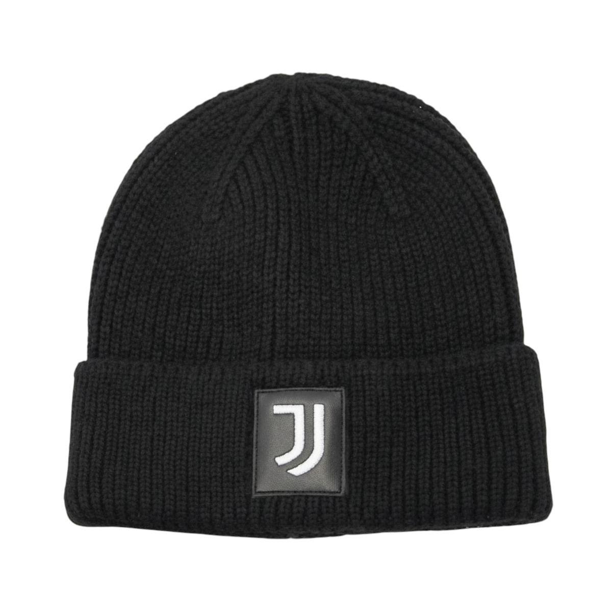 Cappello skipper nero uomo con patch in pelle ricamato Juventus