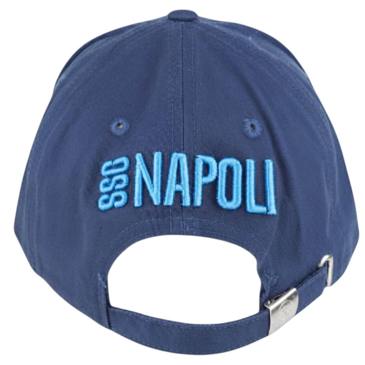 Cappello baseball uomo in cotone con patch in pelle e ricamo Napoli