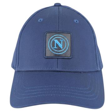 Cappello baseball uomo in cotone con patch in pelle e ricamo Napoli