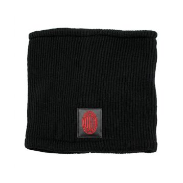 Scaldacollo in maglia con patch in pelle ricamato uomo ufficiale Milan