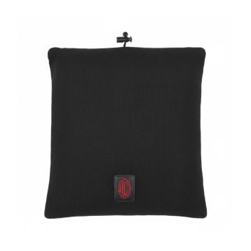 Scaldacollo maglia liscia con patch in pelle ricamato ufficiale Milan