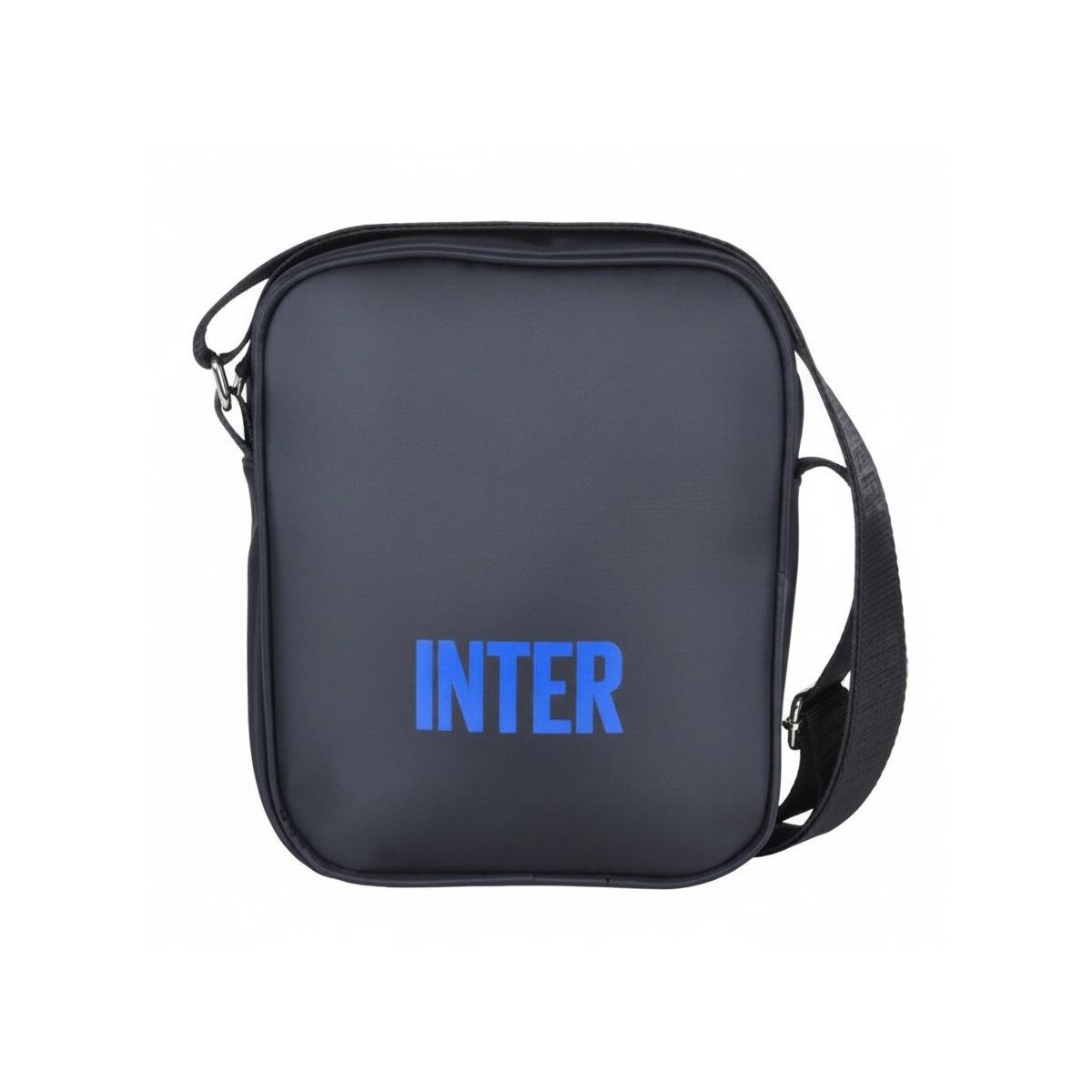 Borsello grande nero con ricami blu uomo ufficiale Inter