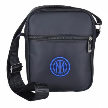 Borsello grande nero con ricami blu uomo ufficiale Inter