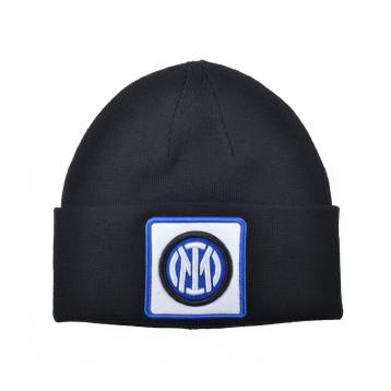 Cappello skipper in maglia liscia con patch in pelle ricamato uomo ufficiale Inter