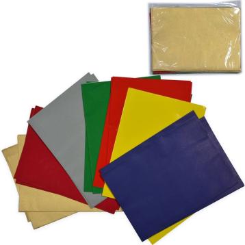 Confezione 100 fogli carta da regalo tinta unita assortita 70x100 cm