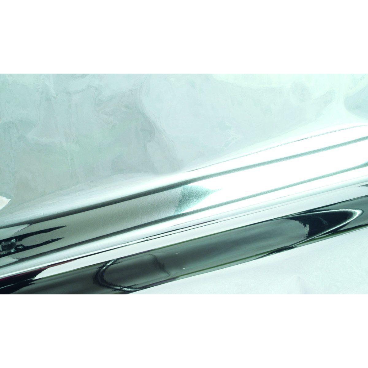 50 Buste metallizzate tinta unica  cm.35x47+4  lucide colore argento con pat. adesiva