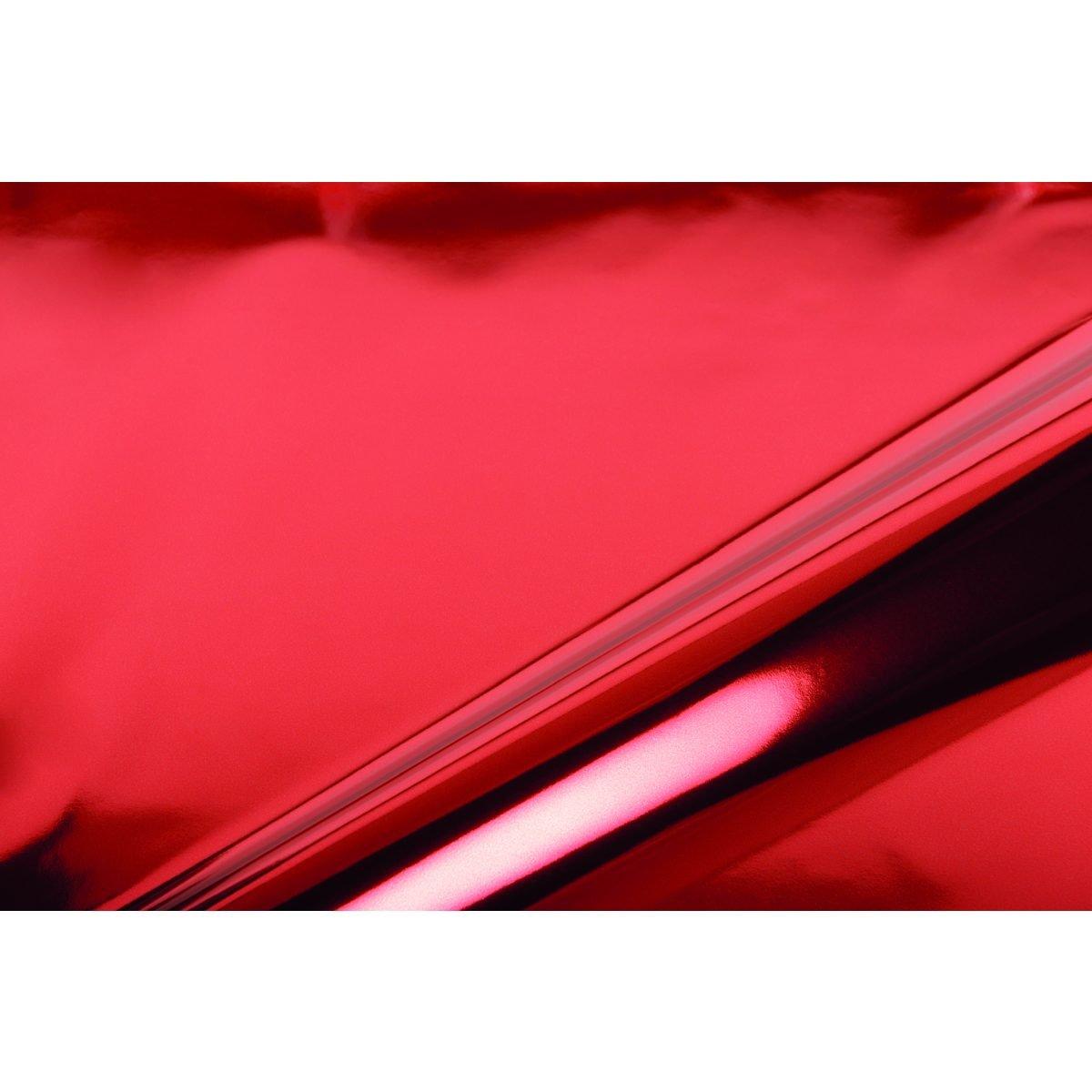 50 Buste metallizzate tinta unica  cm.25x38+4  lucide colore rosso con pat. adesiva