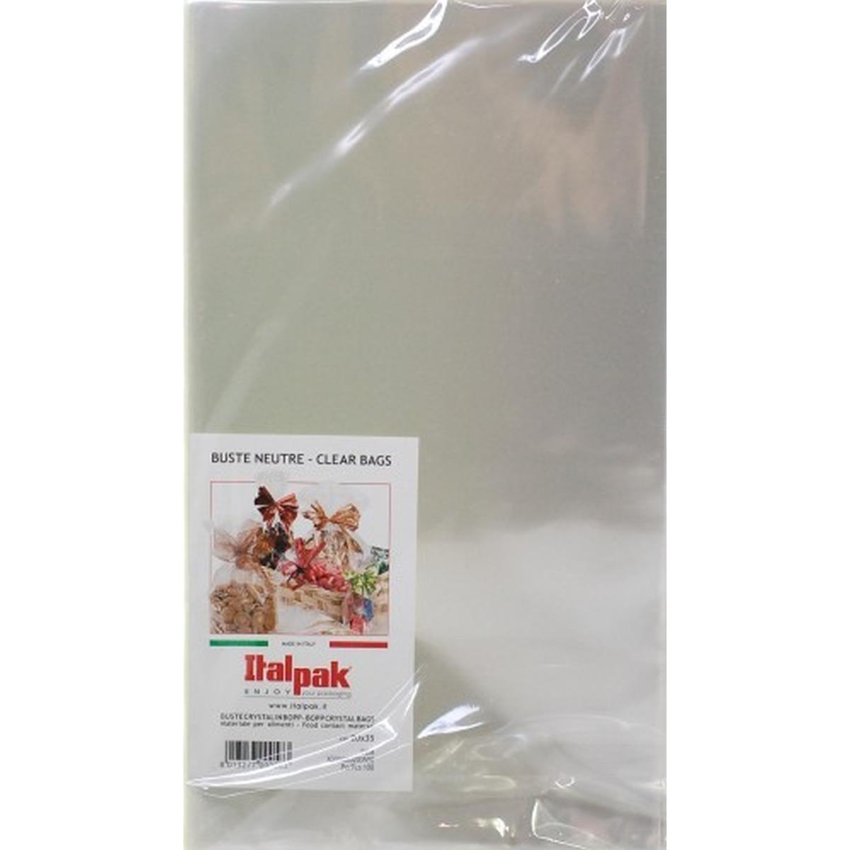100 Buste trasparenti neutre crystal cm. 20x35 per alimenti