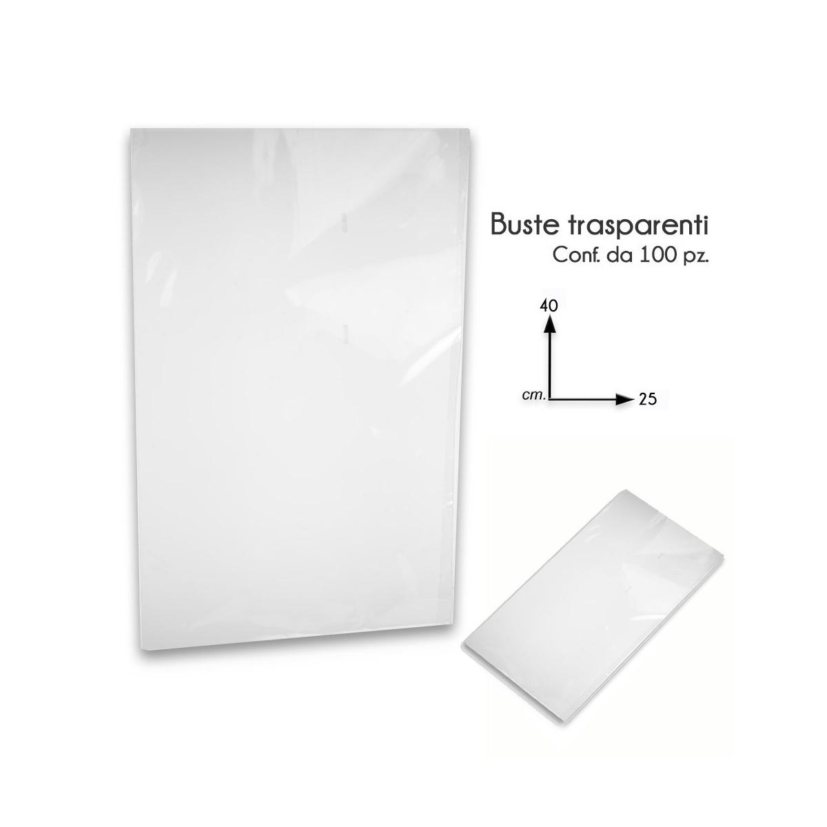 100 Buste neutre crystal 25x40 cm. per alimenti