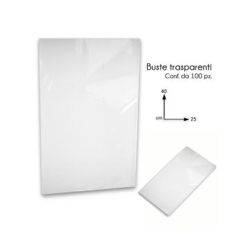 100 Buste neutre crystal 25x40 cm. per alimenti