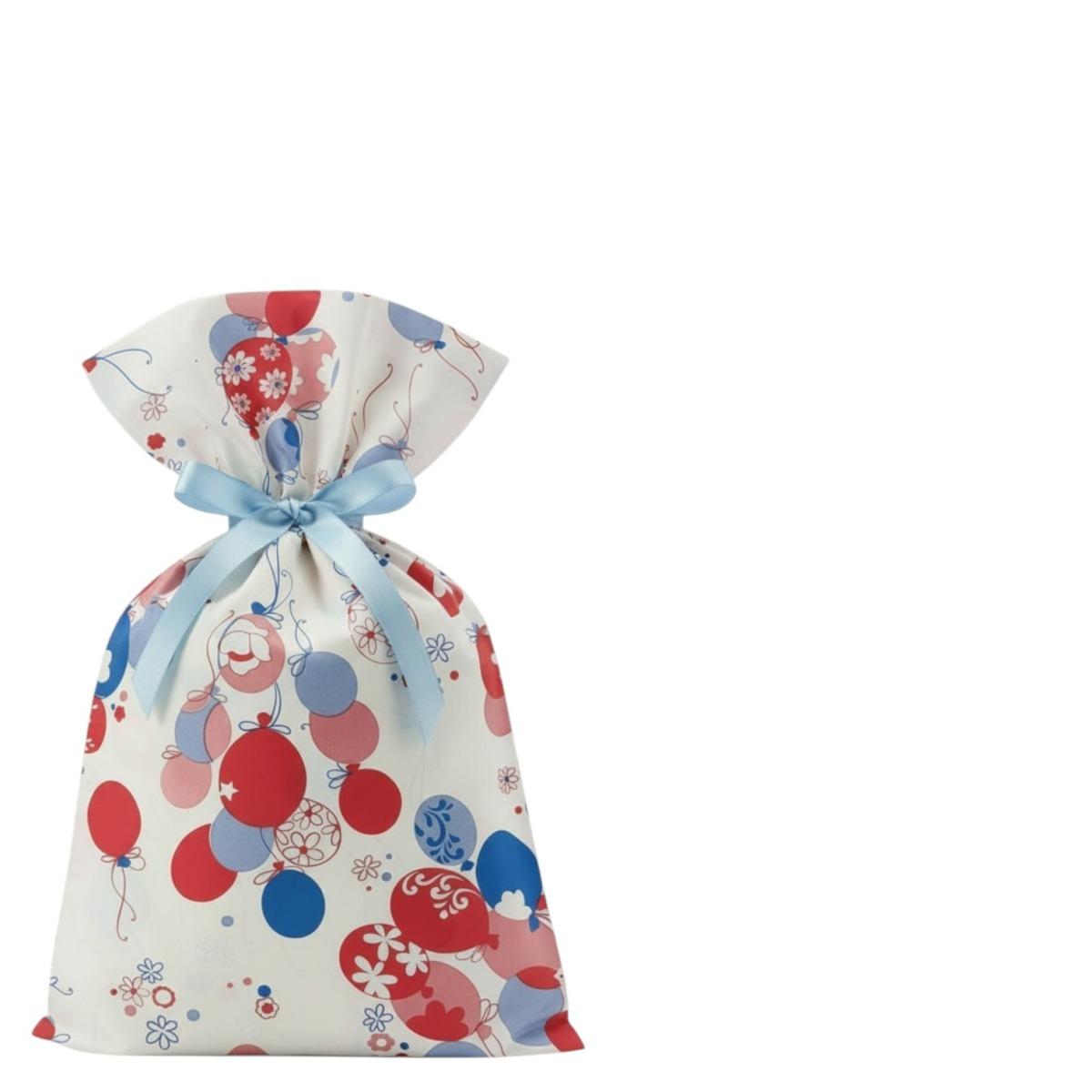 50 Buste perlate 25x40 cm fantasia palloncini rosso/blu