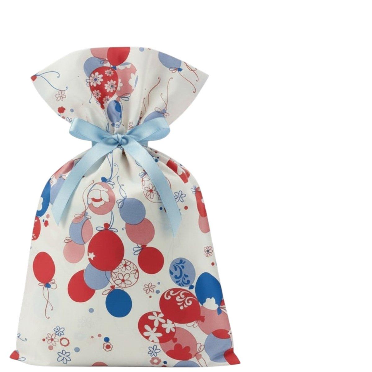 50 Buste perlate 35x50 cm fantasia palloncini rosso/blu